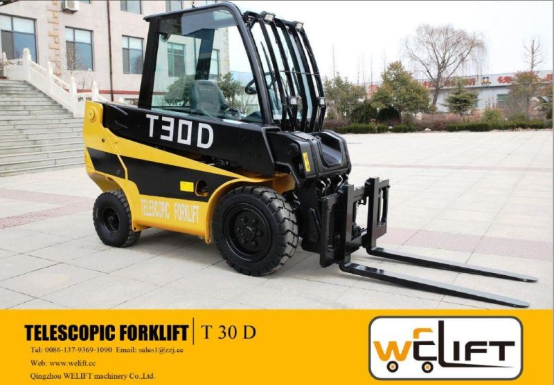 T30d 3t Teletruck 4m Telescopic Forklift Hydraulic Diesel Forklift Telehandler Manufacturer
