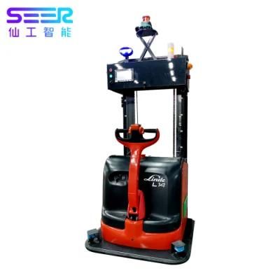 Mobile Industrial Robot Automated Guided Vehicle Forklift for Warehouse with Good Supervision