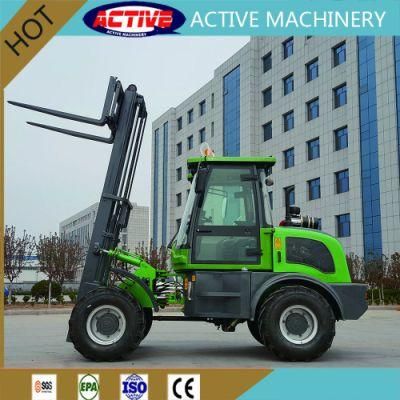 CPCD30 all rough terrain forklift 3 ton lifting load diesel forklift trucks 4WD hydraulic 3m lifting height cheap price for sale