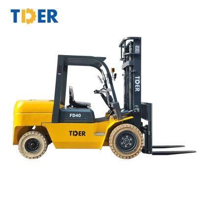 Tder Forklift 3t 4t 5 Ton 4ton Diesel Forklifts Truck Mast Diesel Forklift Price for Sale