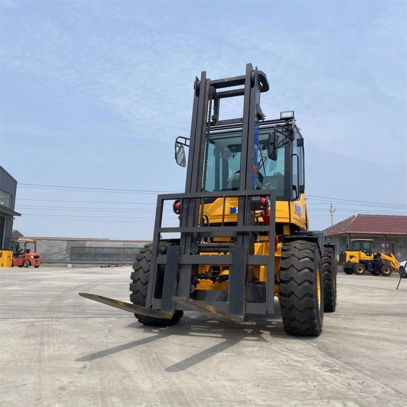 3/4/5/6 Ton Wheeled Forklift Four-Wheel Drive off-Road Forklift Lift Machinery Small Wheel Loader Forklift