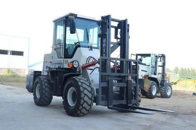 Chinese Machinery Supplier Four-Wheel Drive&#160; Rough&#160; Terrain Hydraulic off-Road Forklift