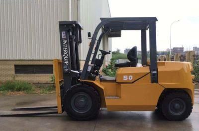 Four Wheel 4.5 Ton/5 Ton Diesel Forklift Truck with Hydraulic Transmission