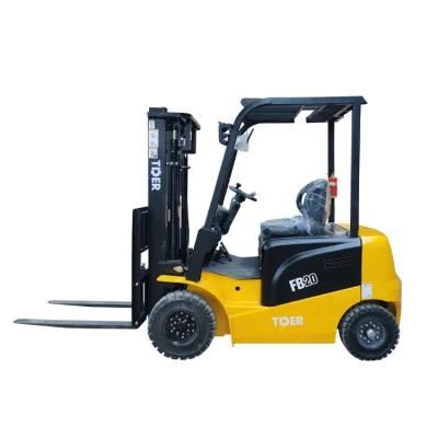 Tder 4 Wheel Electric Foklift Mini 2 Tons Forklift Truck