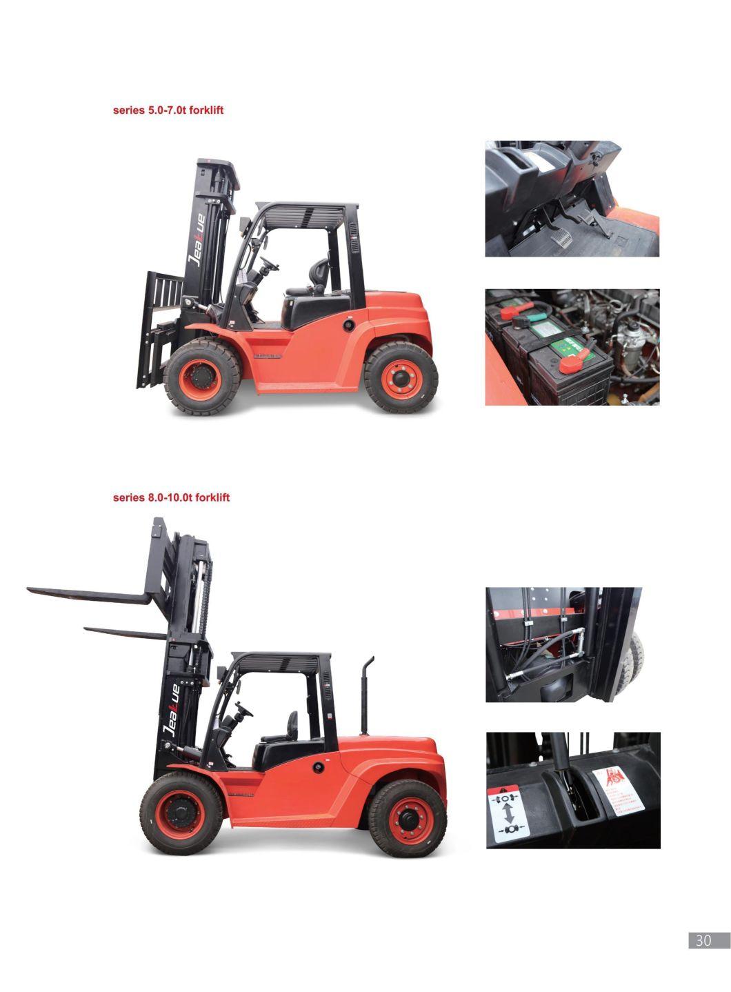 Jeakue Hot Sale 5ton 6ton 7ton 8ton 10ton Diesel Hydraulic Forklift with Spare Parts