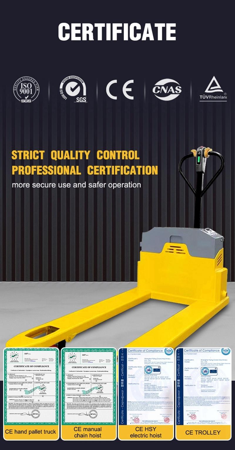 1500kg Battery Operated Motorized Semi Electric Pallet Truck