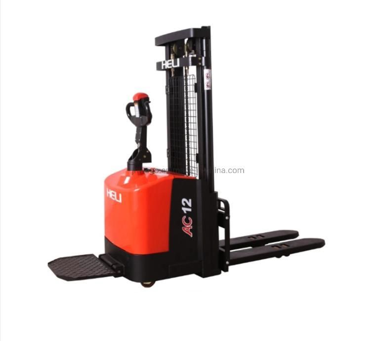 Heli Mini Electric Pallet Truck 1.2ton 1.6 Ton 2 Ton Pedestrian Type Electric Stacker Forklift Pallet Stacker Power Pallet Fork Lift AC Motor Battery Stacker