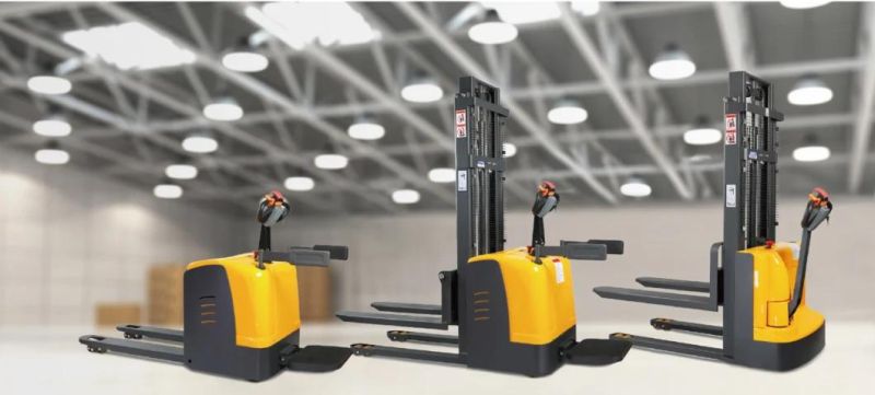 Smart Warehouse Electric Pallet Stacker 1ton 1.2ton 1.5ton 2ton Loading Capacity Standing Pallet Stacker with Lifting Height 3000mm