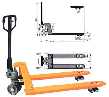 5000kg 5 Ton 10000lbs Hydraulic Pump Jack 1150*550mm Nylon Wheel Hand Pallet Truck