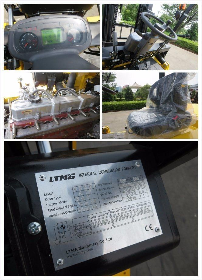 Ltmg 5ton Diesel Forklift with Dual Front Tyre and Fork Positonal