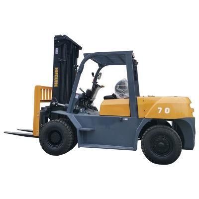 7000kg Loading Capacity Fork Positioner and Side Shift Diesel Forklift