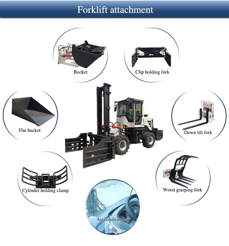 3.0 Ton All Terrian Forklift/ Mini Loading Machine/Good Quality Unloading Forklift with Hydraulic Torque Converter