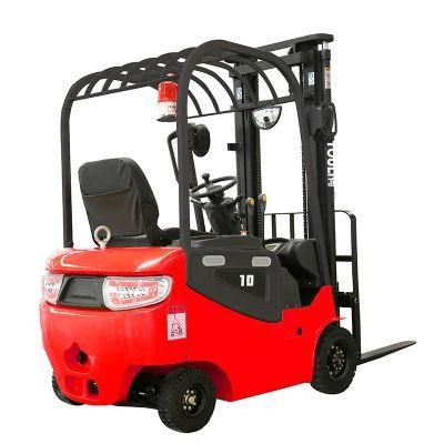 DC Motor Lead Acid Battery Electric Forklift 1ton with Small Turning Radius