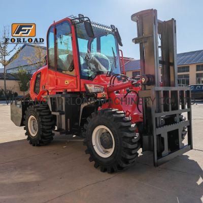 Forload Brand 4WD Diesel Forklift and 2WD Forklift Truck, Material Handler of 4WD All Rough Terrain Forklift for Sale
