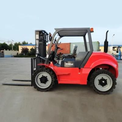 Everun Ertf35-4WD 3.5t CE Approved New Design Articulated Diesel Forklift with Factory Price