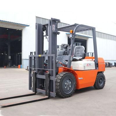 Low Price 4.5m 3 Mast 3ton Diesel Forklift with Solid Tires