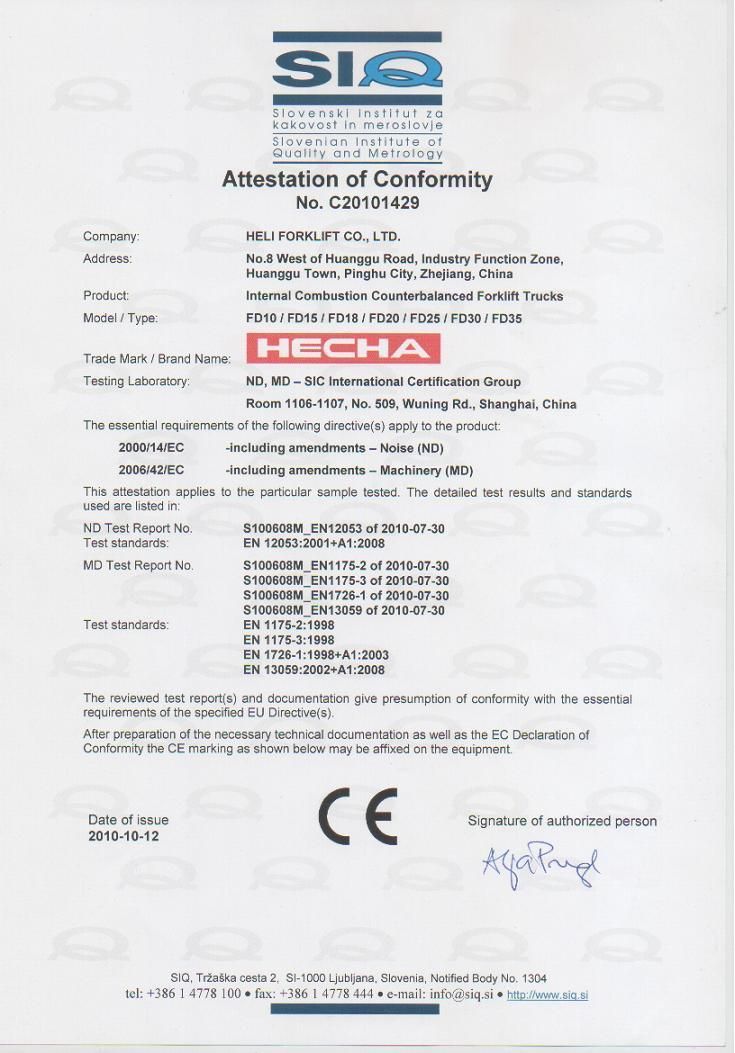 Hecha Forklift K Series 3 Ton Diesel Forklift with Japanese Engine