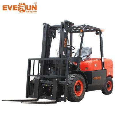Everun ERDF50 5ton Warehouse Earth-Moving Machinery Diesel Mini Small Forklift with CE