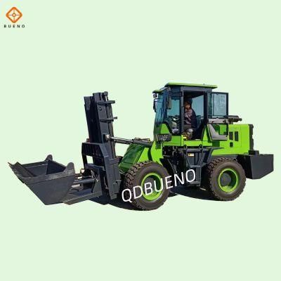 Bueno Brand 3.5t 4X4 All Wheel Drive Rough Terrain Forklifts with Yanmar Engine with CE Certificate