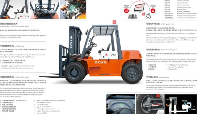 Heli Forklift Cpcd50 Cpcd60 Cpcd70 5t 6t 7t Diesel Forklift Trcuk Price