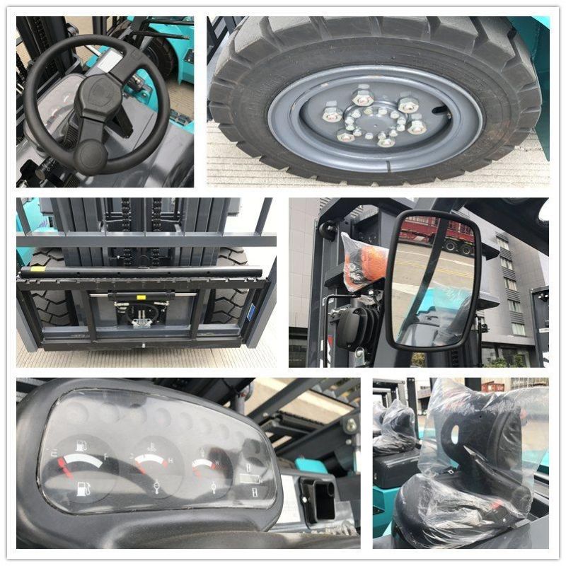 CE Approval 4000kg Capacity Japan Engine Triple 5m 4tons Hydraulic Diesel Forklift with Side Shift