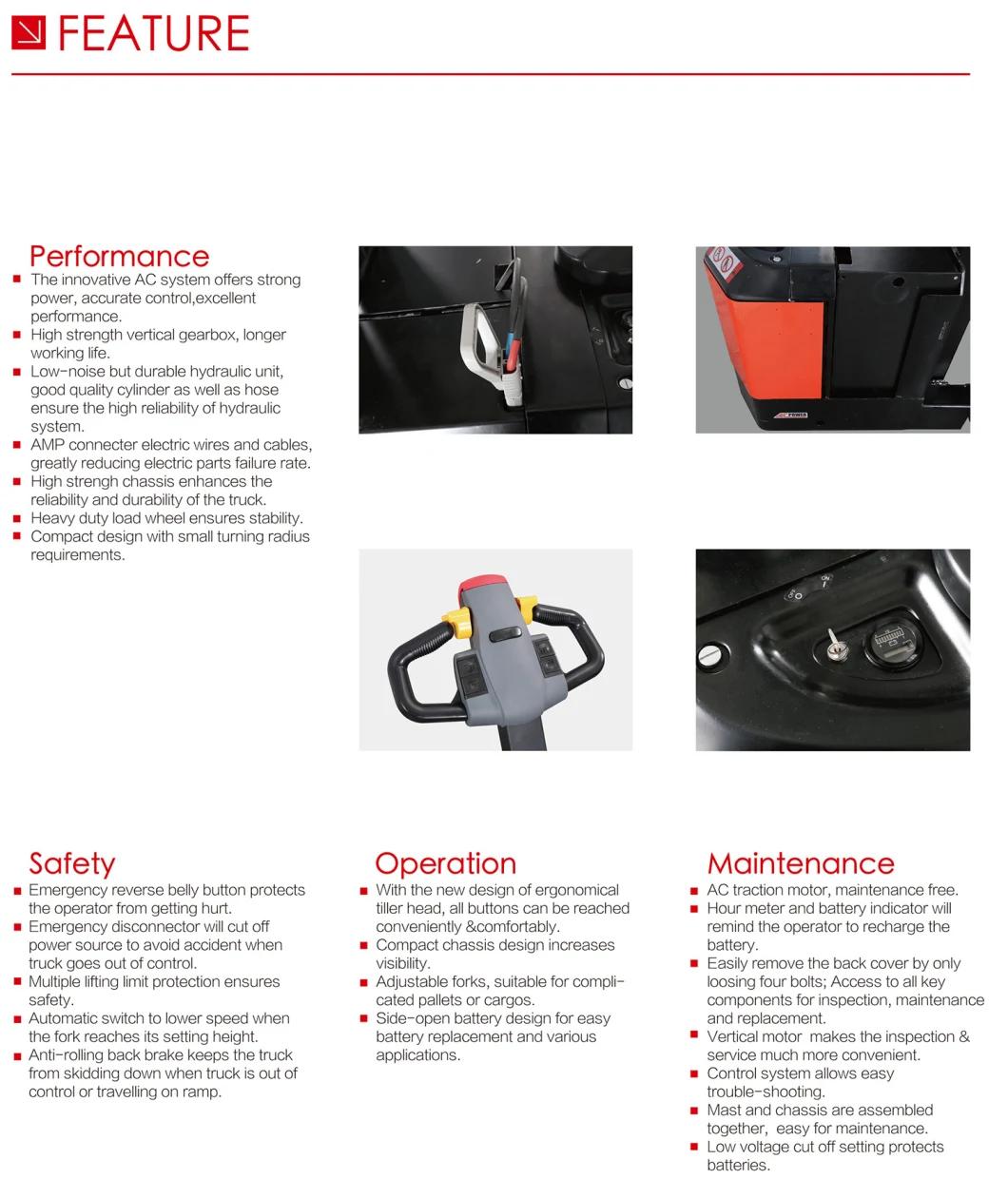 Mini Compact Design 0.6t Counterbalance Electric Stacker Pedestrian Operation Type