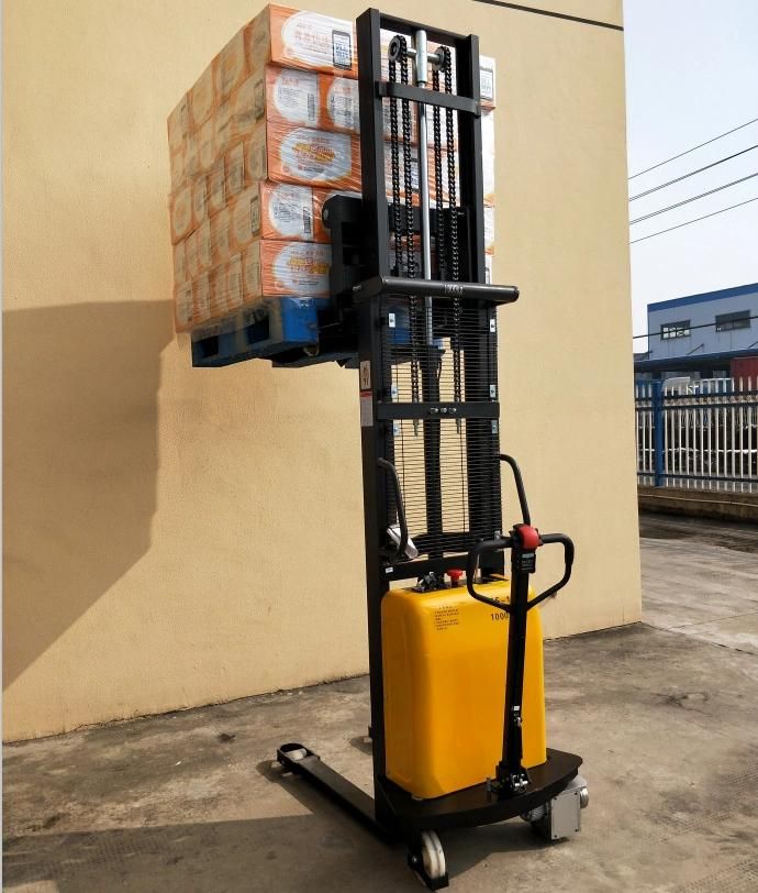 1000kg Narrow Electric Motor Full Electric Forklift Pallet Stacker