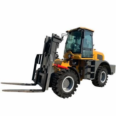 4 Ton Heavy Pallet Fork Machine 4X4 All Terrain Forklift