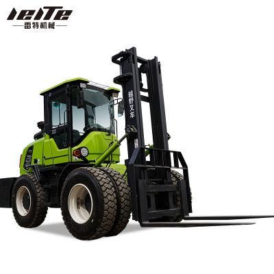 5 Ton Articulated 4WD All Rough Terrain Forklift Manual Hydraulic Diesel off Road 4X4 Forklift