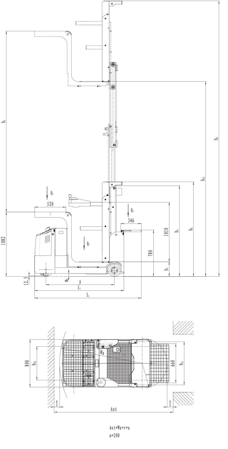 0.5t Capacity AC Control Medium Level Electric Order Picker