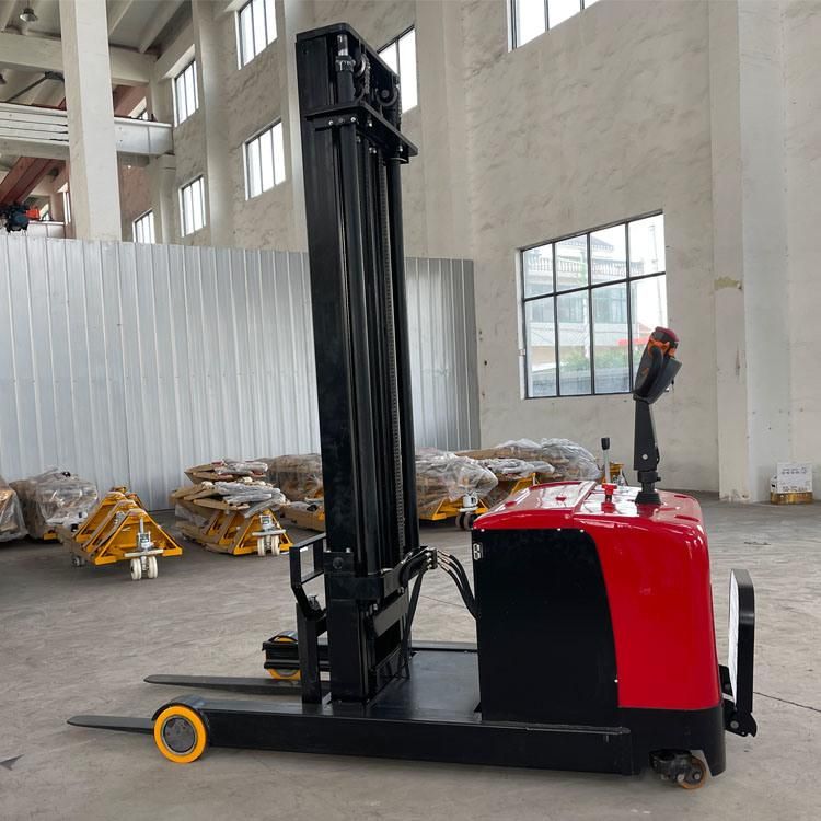 Reach Truck Electric Stacker 1ton 2ton Full Electric Stacker Lifting 1m to 4m Standing/Walkie Drive Full Free Mast