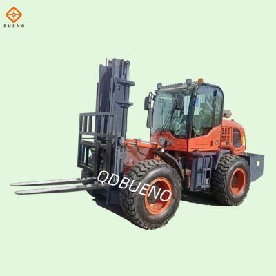 China Four Wheels 2ton 2.5ton 3ton 3.5ton 4ton 5ton 16ton 3m-6m Diesel Gasoline Terrain Rough Fork Lifter Truck Forklift with Factory Price