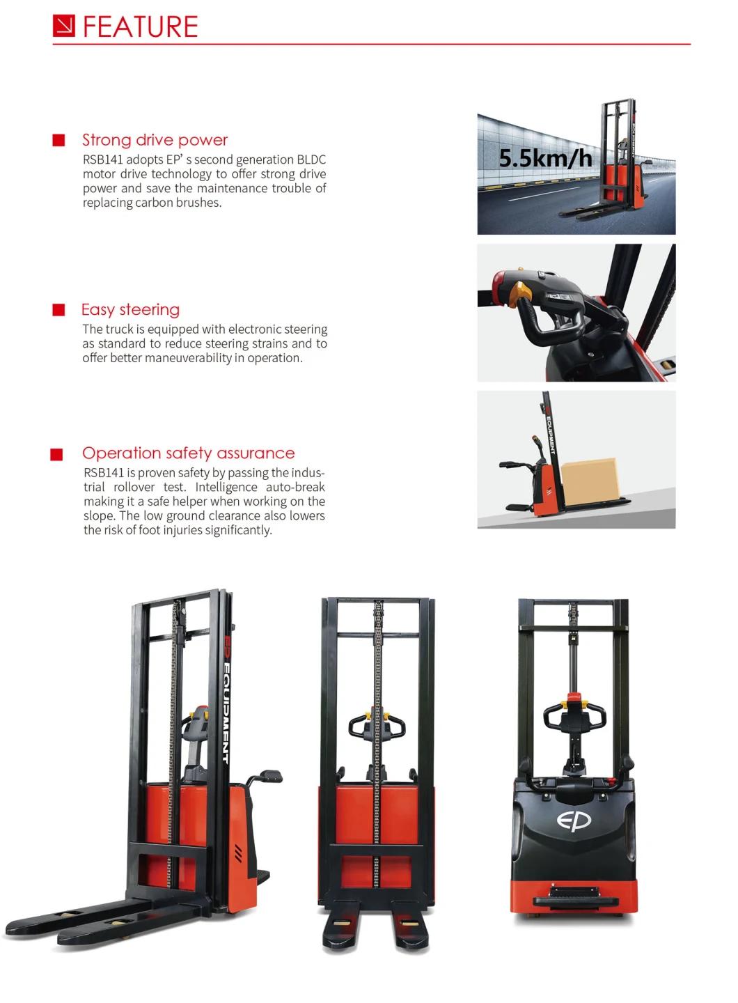 Famous Brand Ep 1.4 Ton Mini Electric Sit-Down Type Pallet Stacker Rsb141 Pallet Handler for Sale