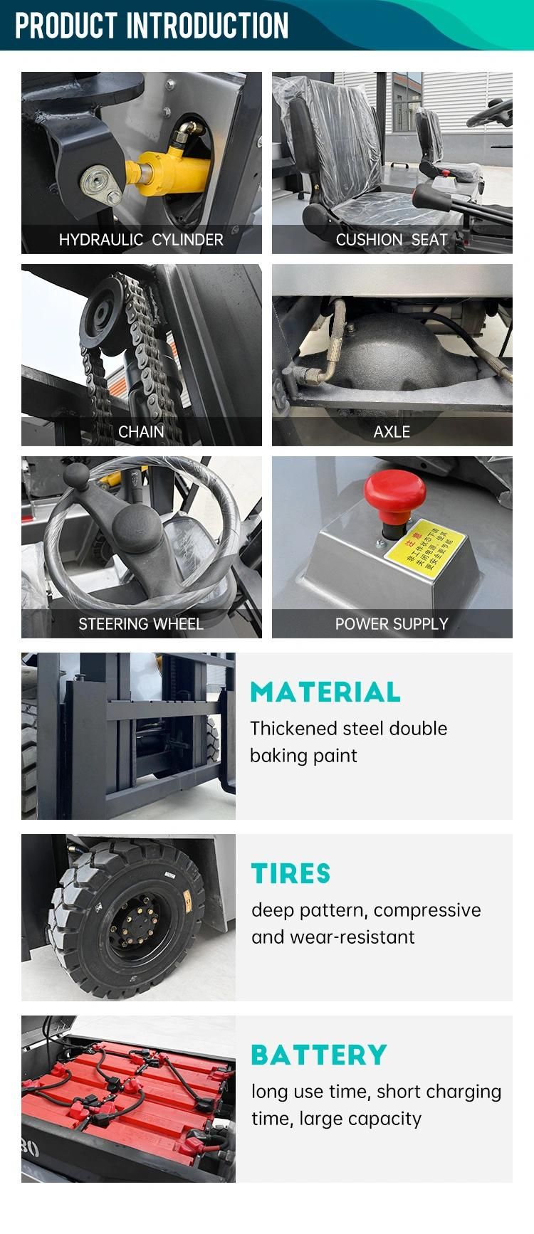 Huaya New China with Attachment Electric Powered Forklift 2.5 Tons