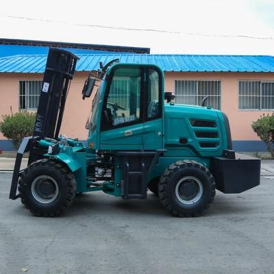Rugged 42kw 3ton Rough Terrain Lift Truck with Grapple