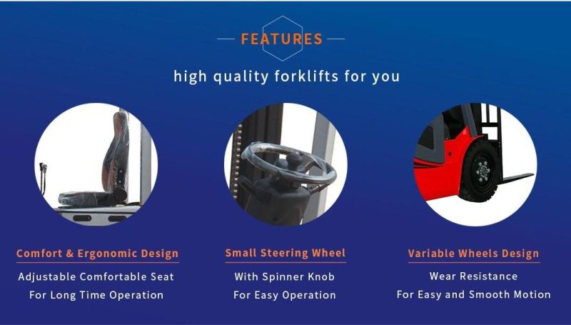Factory Electric Forklift Truck 2ton for for Material Handling Equipment with Wear Resistance Wheel