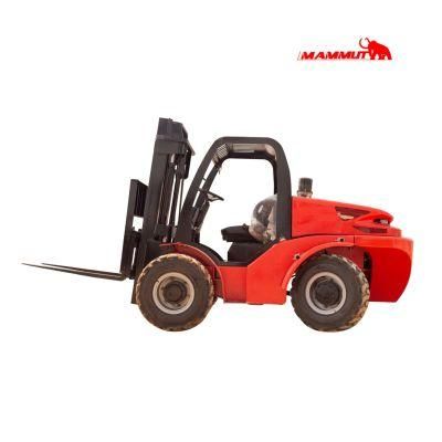 China Mammut Good Price 3ton 3 Ton Lift Double Reach Fork Rough Terrain Forklift