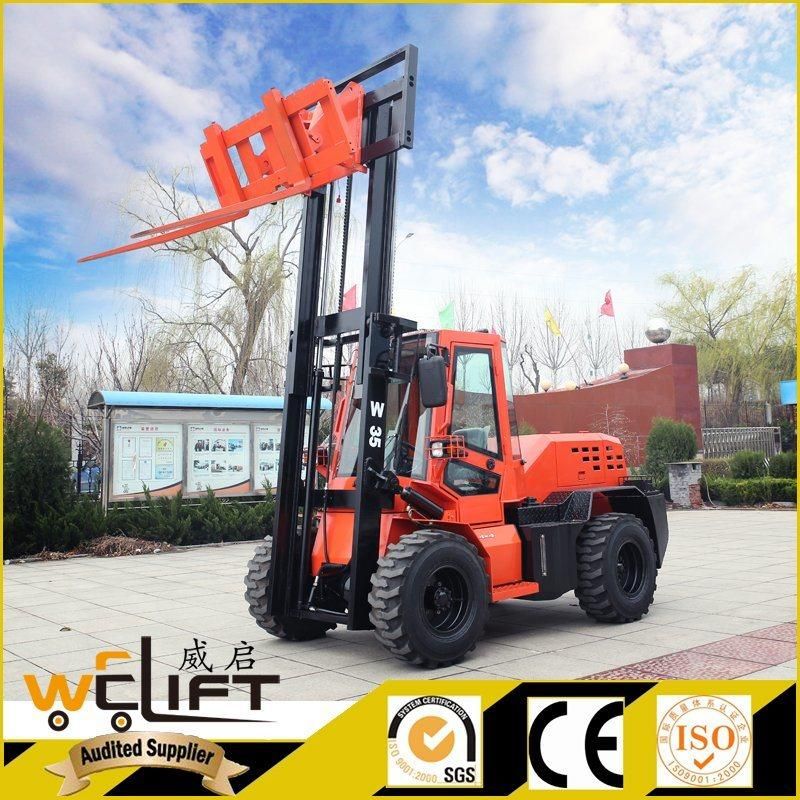 off Road Forklift 3.5 Tons 4X4 Drive All Terrain Forklift