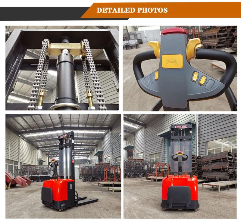 Customized Auto Stacker 1.5ton Standing Forklift Pallet Stacker with 5m Lift Mast