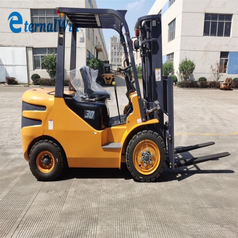 Triplex Full Free Mast 2ton and 2.5ton 3ton 3.5ton Diesel or Battery Powered Forklift for Working in Container