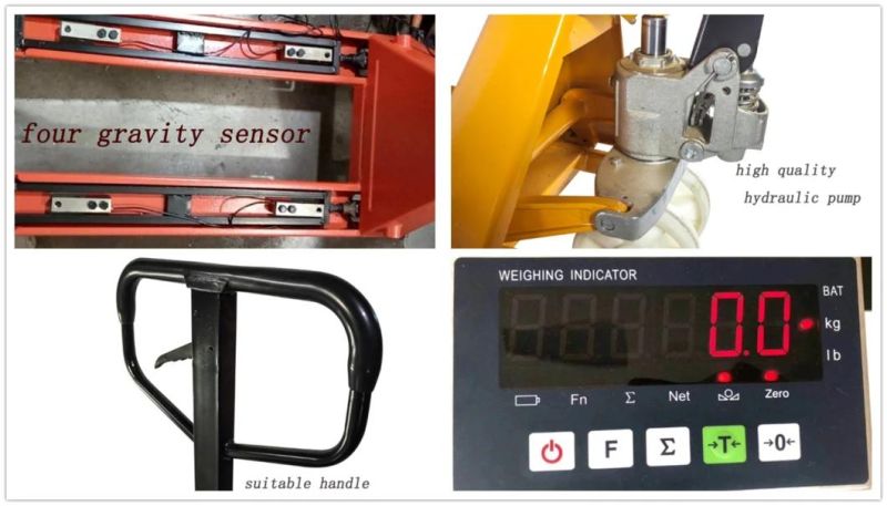 2t 2000kg 3t 3000kg Integrate Hydraulic Pump Weighting Indicator Electronic Scale Balance Hand Manual Pallet Truck