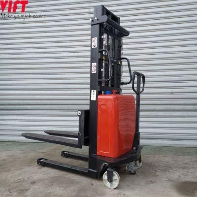 Made in China 1000kg 1500kg Light-Duty Semi-Electric Platform Stacker