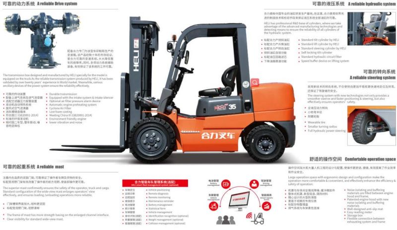 Cheap Price 2t 3t 3.5t Diesel Forklift Truck Manufactured by Heli Forklift
