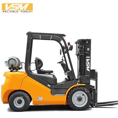 Vsm 3.0ton Gasoline/LPG Forklift with Nissan Engine, 3000kgs Gas/LPG Forklift, Forklift Truck, Cpqy30, Petrol/LPG Forklift