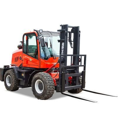 Diesel Four-Wheel Drive Cross-Country Truck Mounted Forklift All Terrain Made in China