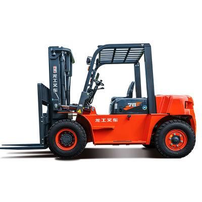 Hot Sale 8 Ton Four Wheel Diesel Powered Counterbalanced Distribution Station Forklift