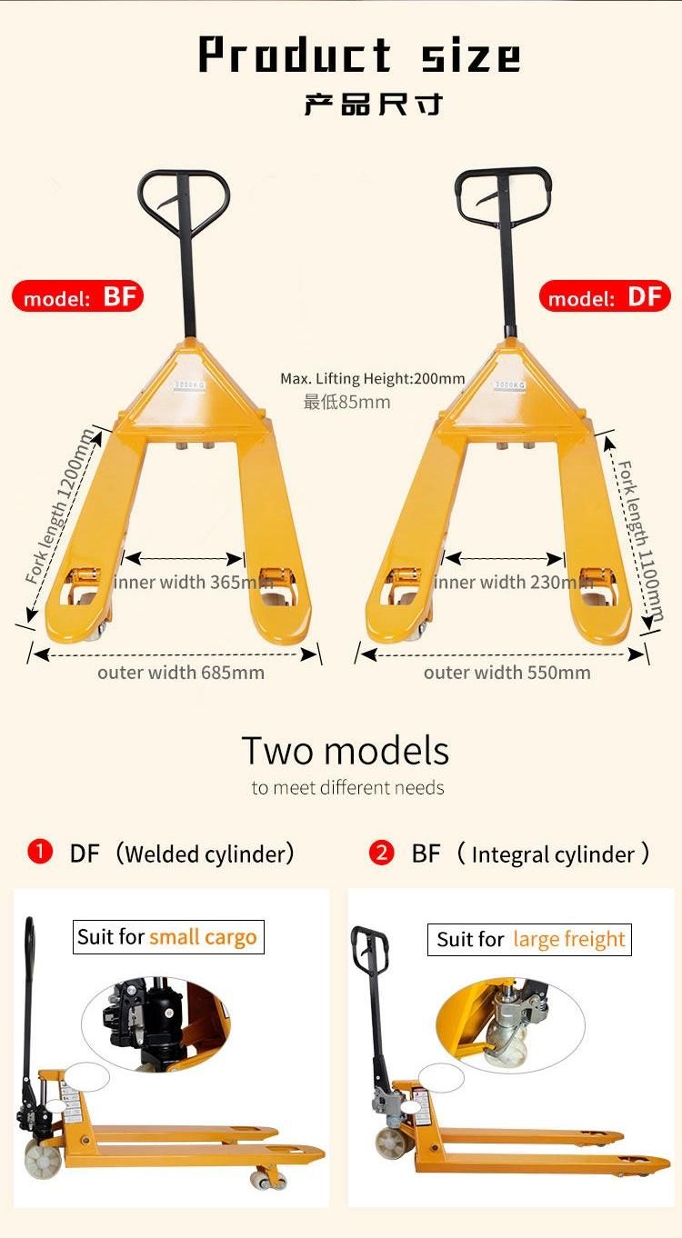 1T - 5T >500mm TITANHI Nude in Container/Wooden Box hand pallet fork