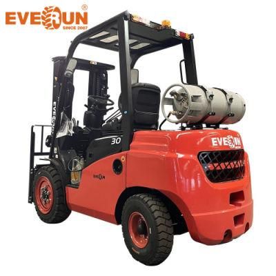 Everun Ergf30 High Quality Garden 3ton Gasoline Small Forklift for Sale