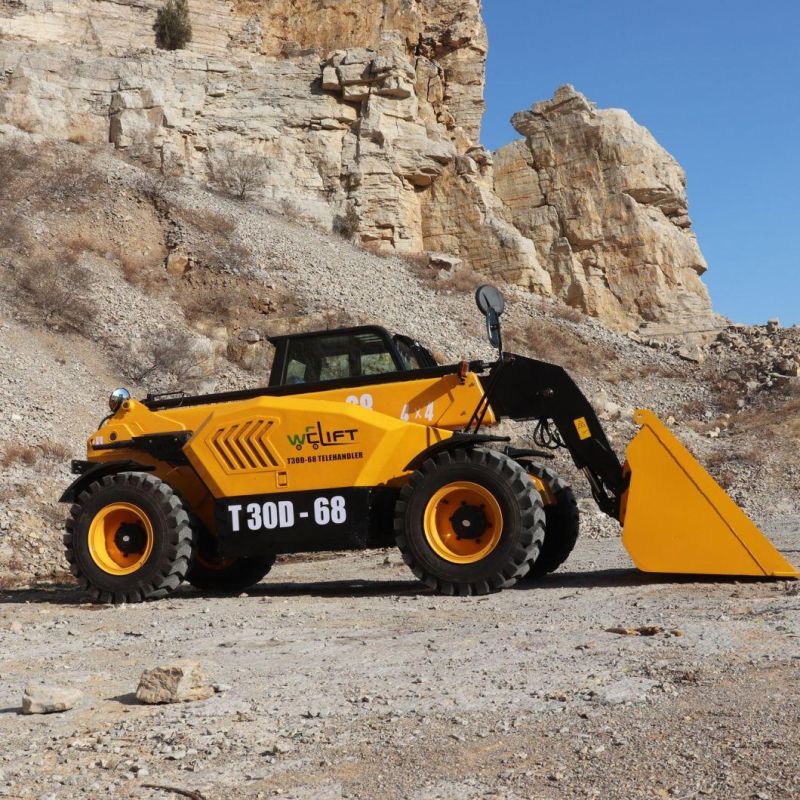 T30d-68 Articulated Rough Terrain Telescopic Boom Forklift Telehandler with Attachment