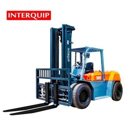 Fd100 10 Tons Diesel Forklift China Interquip Brand with Isusu Egnine